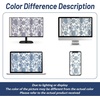 image:imageDriftAway Boho Linen Blend Kitchen Valance Curtain Blackout 18 Inch for Living Room Lined Rod Pocket Floral Farmhouse Country Short Curtains for Small Windows 1 PanelIvory Navy