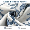 image:imageDriftAway Boho Linen Blend Kitchen Valance Curtain Blackout 18 Inch for Living Room Lined Rod Pocket Floral Farmhouse Country Short Curtains for Small Windows 1 PanelIvory Navy