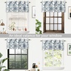 image:imageDriftAway Boho Linen Blend Kitchen Valance Curtain Blackout 18 Inch for Living Room Lined Rod Pocket Floral Farmhouse Country Short Curtains for Small Windows 1 PanelIvory Navy