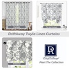 image:imageDriftAway Boho Linen Blend Kitchen Valance Curtain Blackout 18 Inch for Living Room Lined Rod Pocket Floral Farmhouse Country Short Curtains for Small Windows 1 PanelIvory Navy