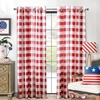 image:imageDriftAway Buffalo Plaid Blackout Curtains 2 Panels W52 x L63 BlackRed
