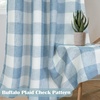 image:imageDriftAway Buffalo Plaid Blackout Curtains 2 Panels W52 x L63 BlackWovendusty Blue