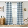 image:imageDriftAway Buffalo Plaid Blackout Curtains 2 Panels W52 x L63 BlackWovendusty Blue