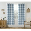 image:imageDriftAway Buffalo Plaid Blackout Curtains 2 Panels W52 x L63 BlackWovendusty Blue