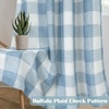 image:imageDriftAway Buffalo Plaid Blackout Curtains 2 Panels W52 x L63 BlackWovendusty Blue