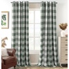 image:imageDriftAway Buffalo Plaid Blackout Curtains 2 Panels W52 x L63 BlackWovenloden Green