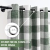 image:imageDriftAway Buffalo Plaid Blackout Curtains 2 Panels W52 x L63 BlackWovenloden Green
