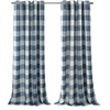 image:imageDriftAway Buffalo Plaid Blackout Curtains 2 Panels W52 x L63 BlackWovennavy Blue