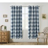image:imageDriftAway Buffalo Plaid Blackout Curtains 2 Panels W52 x L63 BlackWovennavy Blue