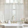 image:imageDriftAway Kitchen Curtains Striped Tier Linen Short Curtains Windowpane Plaid Cafe 45 Inch Length for Living Room Bathroom Chris Farmhouse Rustic Rod Pocket 2 Panels GrayFarmhouse Navy