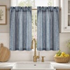 image:imageDriftAway Kitchen Curtains Striped Tier Linen Short Curtains Windowpane Plaid Cafe 45 Inch Length for Living Room Bathroom Chris Farmhouse Rustic Rod Pocket 2 Panels GrayHyggenavy