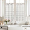 image:imageDriftAway Kitchen Curtains Striped Tier Linen Short Curtains Windowpane Plaid Cafe 45 Inch Length for Living Room Bathroom Chris Farmhouse Rustic Rod Pocket 2 Panels GrayBlack