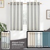 image:imageDriftAway Kitchen Curtains Striped Tier Linen Short Curtains Windowpane Plaid Cafe 45 Inch Length for Living Room Bathroom Chris Farmhouse Rustic Rod Pocket 2 Panels GrayChris Gray