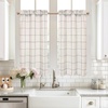 image:imageDriftAway Kitchen Curtains Striped Tier Linen Short Curtains Windowpane Plaid Cafe 45 Inch Length for Living Room Bathroom Chris Farmhouse Rustic Rod Pocket 2 Panels GrayLoden Green