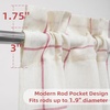 image:imageDriftAway Kitchen Curtains Striped Tier Linen Short Curtains Windowpane Plaid Cafe 45 Inch Length for Living Room Bathroom Chris Farmhouse Rustic Rod Pocket 2 Panels GrayPlaid Red