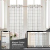 image:imageDriftAway Kitchen Curtains Striped Tier Linen Short Curtains Windowpane Plaid Cafe 45 Inch Length for Living Room Bathroom Chris Farmhouse Rustic Rod Pocket 2 Panels GrayBlack
