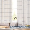 image:imageDriftAway Kitchen Curtains Striped Tier Linen Short Curtains Windowpane Plaid Cafe 45 Inch Length for Living Room Bathroom Chris Farmhouse Rustic Rod Pocket 2 Panels GrayNavy