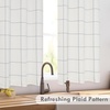 image:imageDriftAway Kitchen Curtains Striped Tier Linen Short Curtains Windowpane Plaid Cafe 45 Inch Length for Living Room Bathroom Chris Farmhouse Rustic Rod Pocket 2 Panels GrayGrey