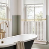 image:imageDriftAway Kitchen Curtains Striped Tier Linen Short Curtains Windowpane Plaid Cafe 45 Inch Length for Living Room Bathroom Chris Farmhouse Rustic Rod Pocket 2 Panels GrayTickingbeige