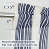 image:imageDriftAway Kitchen Curtains Striped Tier Linen Short Curtains Windowpane Plaid Cafe 45 Inch Length for Living Room Bathroom Chris Farmhouse Rustic Rod Pocket 2 Panels GrayChris Dark Blue
