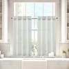 image:imageDriftAway Kitchen Curtains Striped Tier Linen Short Curtains Windowpane Plaid Cafe 45 Inch Length for Living Room Bathroom Chris Farmhouse Rustic Rod Pocket 2 Panels GrayChris Jade Green