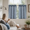 image:imageDriftAway Kitchen Curtains Striped Tier Linen Short Curtains Windowpane Plaid Cafe 45 Inch Length for Living Room Bathroom Chris Farmhouse Rustic Rod Pocket 2 Panels GrayHyggenavy