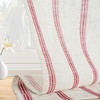 image:imageDriftAway Kitchen Curtains Striped Tier Linen Short Curtains Windowpane Plaid Cafe 45 Inch Length for Living Room Bathroom Chris Farmhouse Rustic Rod Pocket 2 Panels GrayFarmhouse Red