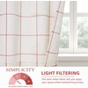 image:imageDriftAway Kitchen Curtains Striped Tier Linen Short Curtains Windowpane Plaid Cafe 45 Inch Length for Living Room Bathroom Chris Farmhouse Rustic Rod Pocket 2 Panels GrayPlaid Red