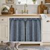 image:imageDriftAway Kitchen Curtains Striped Tier Linen Short Curtains Windowpane Plaid Cafe 45 Inch Length for Living Room Bathroom Chris Farmhouse Rustic Rod Pocket 2 Panels GrayHyggenavy