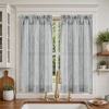 image:imageDriftAway Kitchen Curtains Striped Tier Linen Short Curtains Windowpane Plaid Cafe 45 Inch Length for Living Room Bathroom Chris Farmhouse Rustic Rod Pocket 2 Panels GrayHyggegray