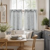 image:imageDriftAway Kitchen Curtains Striped Tier Linen Short Curtains Windowpane Plaid Cafe 45 Inch Length for Living Room Bathroom Chris Farmhouse Rustic Rod Pocket 2 Panels GrayHyggegray