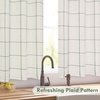 image:imageDriftAway Kitchen Curtains Striped Tier Linen Short Curtains Windowpane Plaid Cafe 45 Inch Length for Living Room Bathroom Chris Farmhouse Rustic Rod Pocket 2 Panels GrayLoden Green