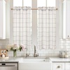 image:imageDriftAway Kitchen Curtains Striped Tier Linen Short Curtains Windowpane Plaid Cafe 45 Inch Length for Living Room Bathroom Chris Farmhouse Rustic Rod Pocket 2 Panels GrayNavy