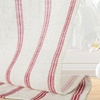 image:imageDriftAway Kitchen Curtains Striped Tier Linen Short Curtains Windowpane Plaid Cafe 45 Inch Length for Living Room Bathroom Chris Farmhouse Rustic Rod Pocket 2 Panels GrayFarmhouse Red