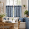 image:imageDriftAway Kitchen Curtains Striped Tier Linen Short Curtains Windowpane Plaid Cafe 45 Inch Length for Living Room Bathroom Chris Farmhouse Rustic Rod Pocket 2 Panels GrayHyggenavy