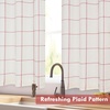 image:imageDriftAway Kitchen Curtains Striped Tier Linen Short Curtains Windowpane Plaid Cafe 45 Inch Length for Living Room Bathroom Chris Farmhouse Rustic Rod Pocket 2 Panels GrayPlaid Red