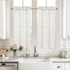 image:imageDriftAway Kitchen Curtains Striped Tier Linen Short Curtains Windowpane Plaid Cafe 45 Inch Length for Living Room Bathroom Chris Farmhouse Rustic Rod Pocket 2 Panels GrayTaupe