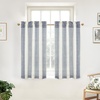 image:imageDriftAway Kitchen Curtains Striped Tier Linen Short Curtains Windowpane Plaid Cafe 45 Inch Length for Living Room Bathroom Chris Farmhouse Rustic Rod Pocket 2 Panels GrayChris Dark Blue