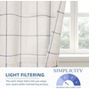 image:imageDriftAway Kitchen Curtains Striped Tier Linen Short Curtains Windowpane Plaid Cafe 45 Inch Length for Living Room Bathroom Chris Farmhouse Rustic Rod Pocket 2 Panels GrayNavy