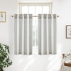 image:imageDriftAway Kitchen Curtains Striped Tier Linen Short Curtains Windowpane Plaid Cafe 45 Inch Length for Living Room Bathroom Chris Farmhouse Rustic Rod Pocket 2 Panels GrayChris Gray