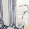 image:imageDriftAway Kitchen Curtains Striped Tier Linen Short Curtains Windowpane Plaid Cafe 45 Inch Length for Living Room Bathroom Chris Farmhouse Rustic Rod Pocket 2 Panels GrayChris Dark Blue