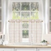 image:imageDriftAway Kitchen Curtains Striped Tier Linen Short Curtains Windowpane Plaid Cafe 45 Inch Length for Living Room Bathroom Chris Farmhouse Rustic Rod Pocket 2 Panels GrayPlaid Red