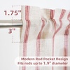 image:imageDriftAway Kitchen Curtains Striped Tier Linen Short Curtains Windowpane Plaid Cafe 45 Inch Length for Living Room Bathroom Chris Farmhouse Rustic Rod Pocket 2 Panels GrayFarmhouse Red