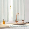 image:imageDriftAway Kitchen Curtains Striped Tier Linen Short Curtains Windowpane Plaid Cafe 45 Inch Length for Living Room Bathroom Chris Farmhouse Rustic Rod Pocket 2 Panels GrayChris Jade Green