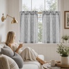 image:imageDriftAway Kitchen Curtains Striped Tier Linen Short Curtains Windowpane Plaid Cafe 45 Inch Length for Living Room Bathroom Chris Farmhouse Rustic Rod Pocket 2 Panels GrayHyggegray