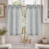 image:imageDriftAway Kitchen Curtains Striped Tier Linen Short Curtains Windowpane Plaid Cafe 45 Inch Length for Living Room Bathroom Chris Farmhouse Rustic Rod Pocket 2 Panels GrayHyggegray