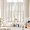 image:imageDriftAway Kitchen Curtains Striped Tier Linen Short Curtains Windowpane Plaid Cafe 45 Inch Length for Living Room Bathroom Chris Farmhouse Rustic Rod Pocket 2 Panels GrayTickingbeige