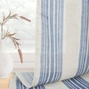 image:imageDriftAway Kitchen Curtains Striped Tier Linen Short Curtains Windowpane Plaid Cafe 45 Inch Length for Living Room Bathroom Chris Farmhouse Rustic Rod Pocket 2 Panels GrayChris Navy
