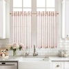 image:imageDriftAway Kitchen Curtains Striped Tier Linen Short Curtains Windowpane Plaid Cafe 45 Inch Length for Living Room Bathroom Chris Farmhouse Rustic Rod Pocket 2 Panels GrayFarmhouse Red