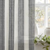 image:imageDriftAway Kitchen Curtains Striped Tier Linen Short Curtains Windowpane Plaid Cafe 45 Inch Length for Living Room Bathroom Chris Farmhouse Rustic Rod Pocket 2 Panels GrayChris Black